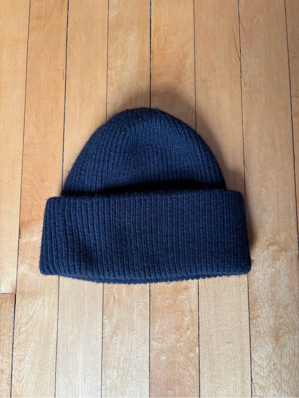 EUC Madewell Wool-Blend Ribbed Knit Black Beanie - Picture 2 of 14
